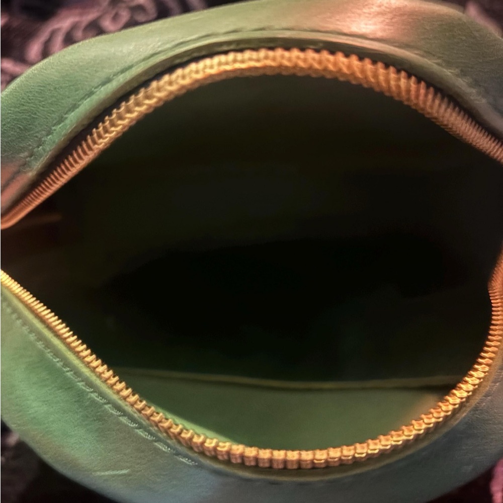 SOLD Custom Painted Portland Leather Goods Large Circle Bag in Cowboy Mint - Picture 3 of 3